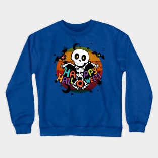 SKULL SYMBOL OF HAPPY HALLOWEN Crewneck Sweatshirt